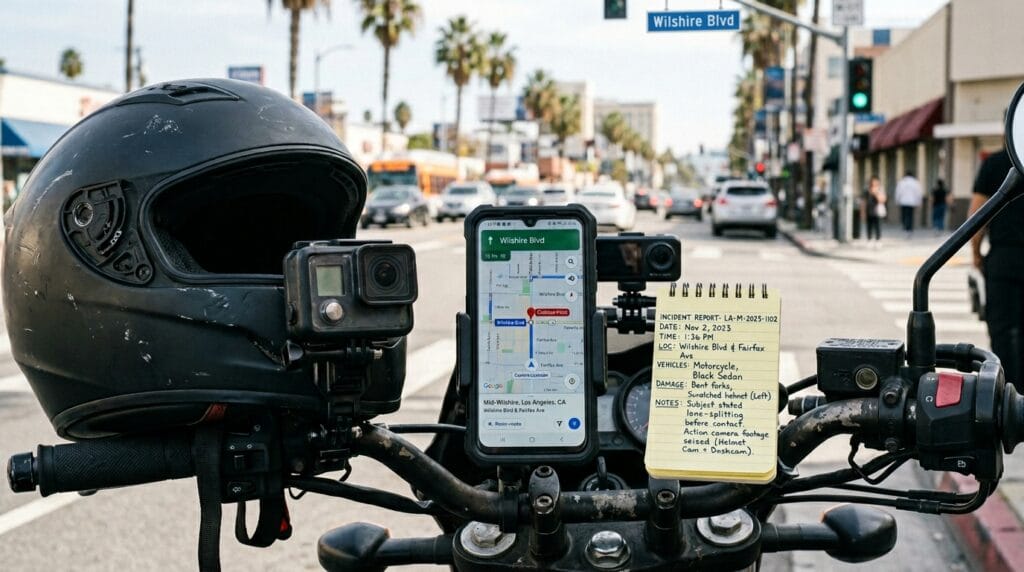 Helmet camera GPS and motorcycle dashcam footage used as crash evidence