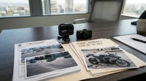 Motorcycle dashcam and helmet camera evidence for a Los Angeles crash claim