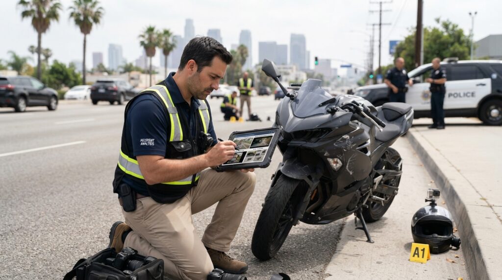Los Angeles speed camera evidence reviewed after a motorcycle accident